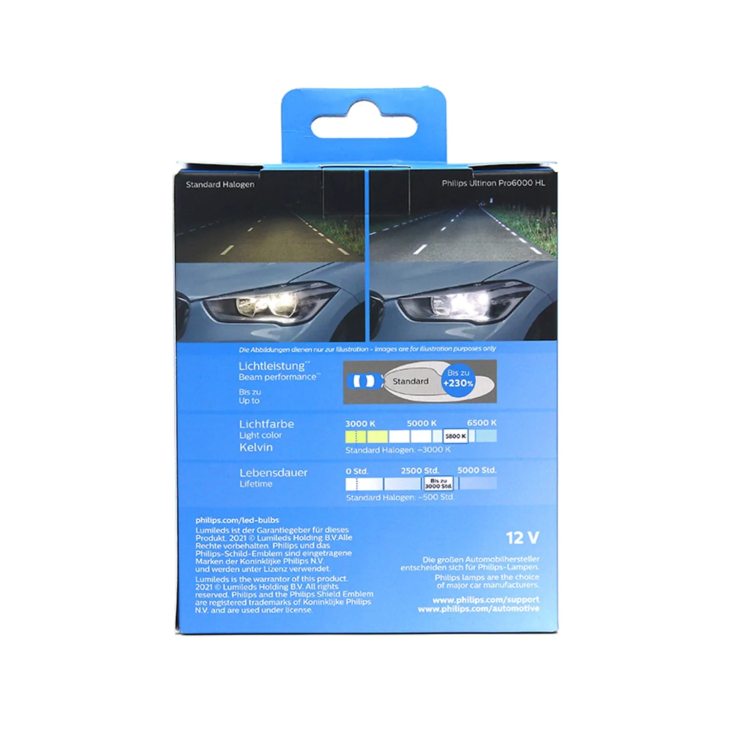 H7: Philips 11972U6000X2 Ultinon PRO6000 LED Bulbs | Pack of 2