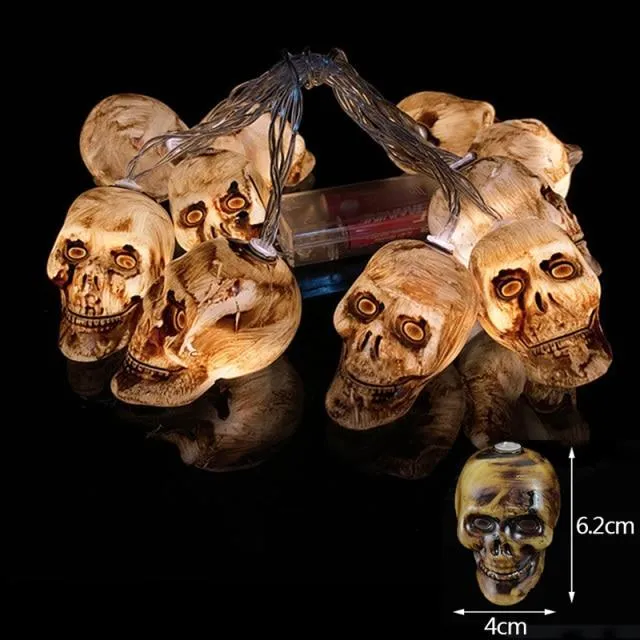 Halloween Pumpkin Spider Bat Skull String Lights Lamp