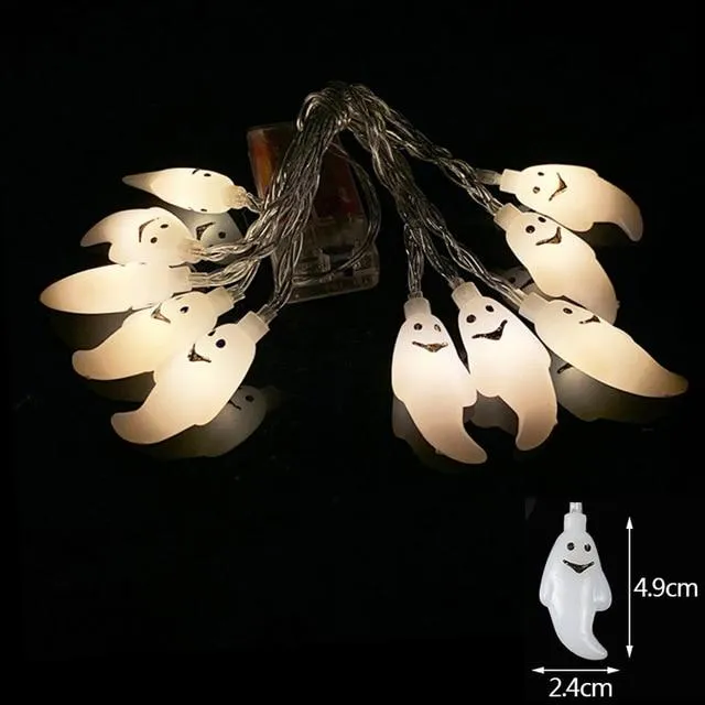 Halloween Pumpkin Spider Bat Skull String Lights Lamp
