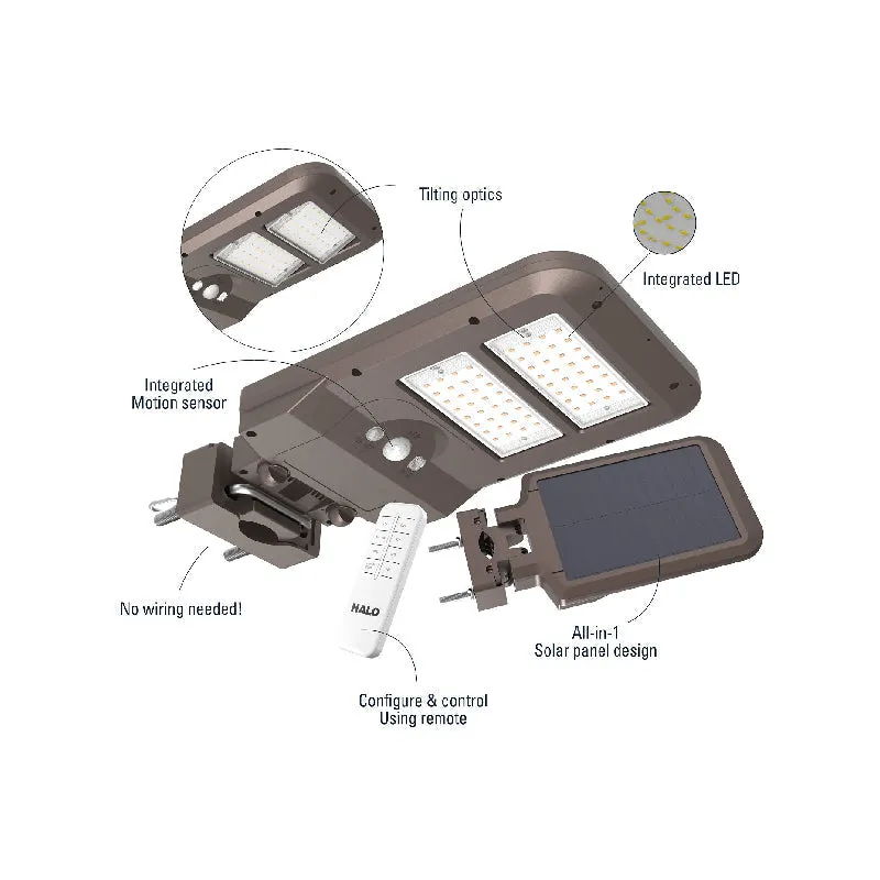 Halo SLST45 LED Solar Area Floodlight, 4500 lm