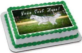 Husky - Edible Cake Topper, Cupcake Toppers, Strips