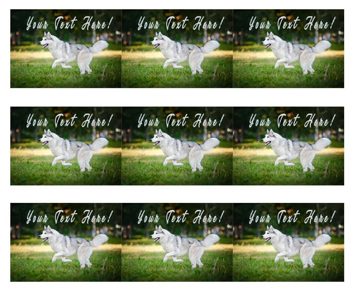 Husky - Edible Cake Topper, Cupcake Toppers, Strips