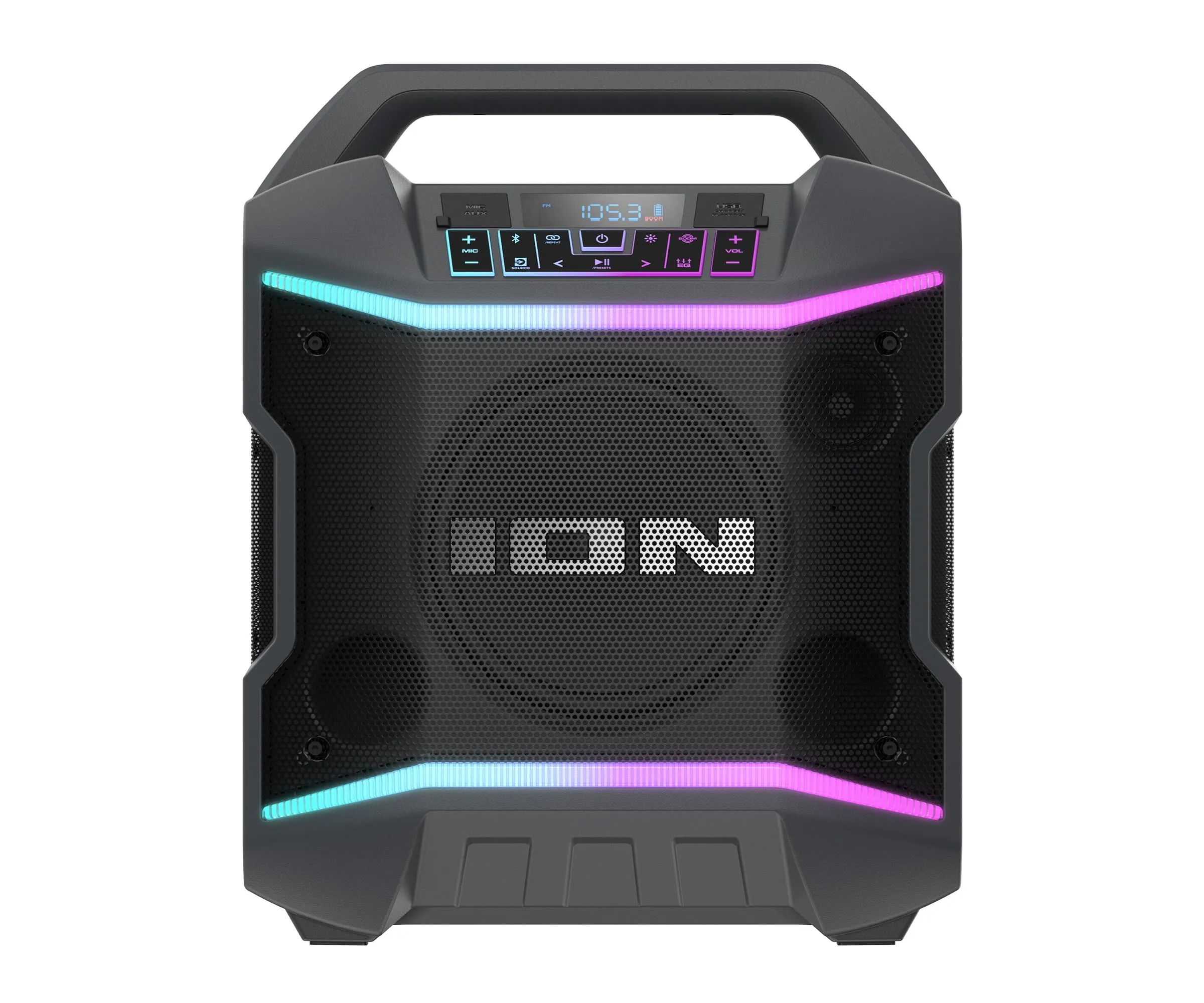 ION Audio Party Boom Plus | Portable Bluetooth-enabled speaker with lights and premium wide sound