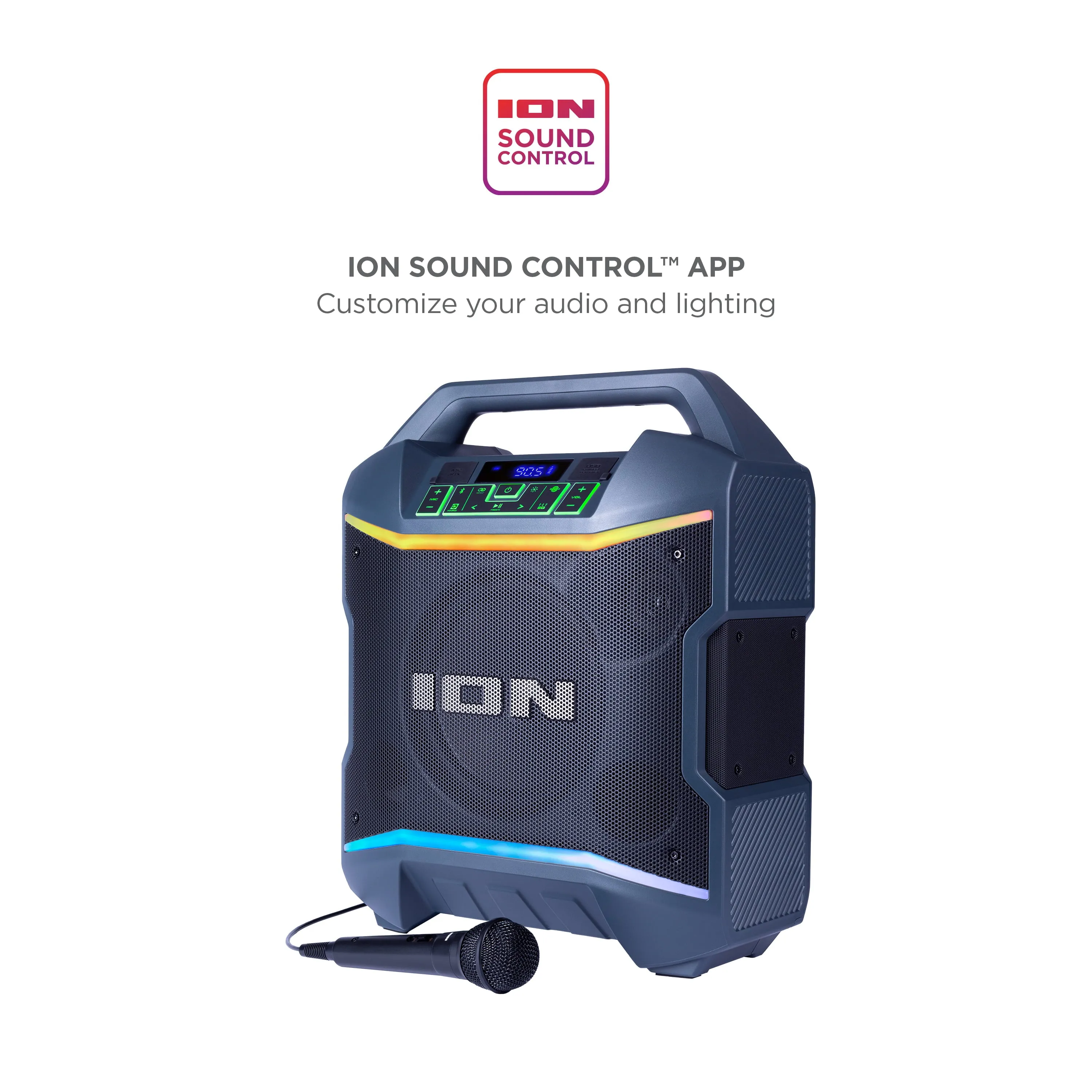 ION Audio Party Boom Plus | Portable Bluetooth-enabled speaker with lights and premium wide sound