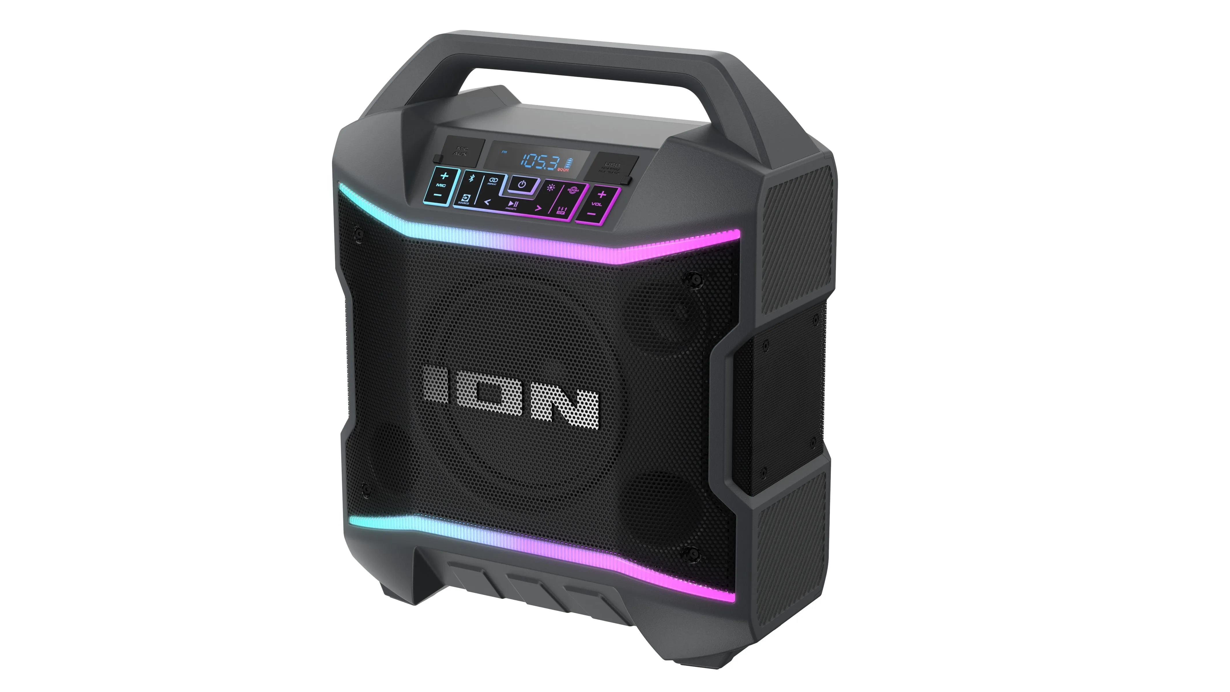 ION Audio Party Boom Plus | Portable Bluetooth-enabled speaker with lights and premium wide sound