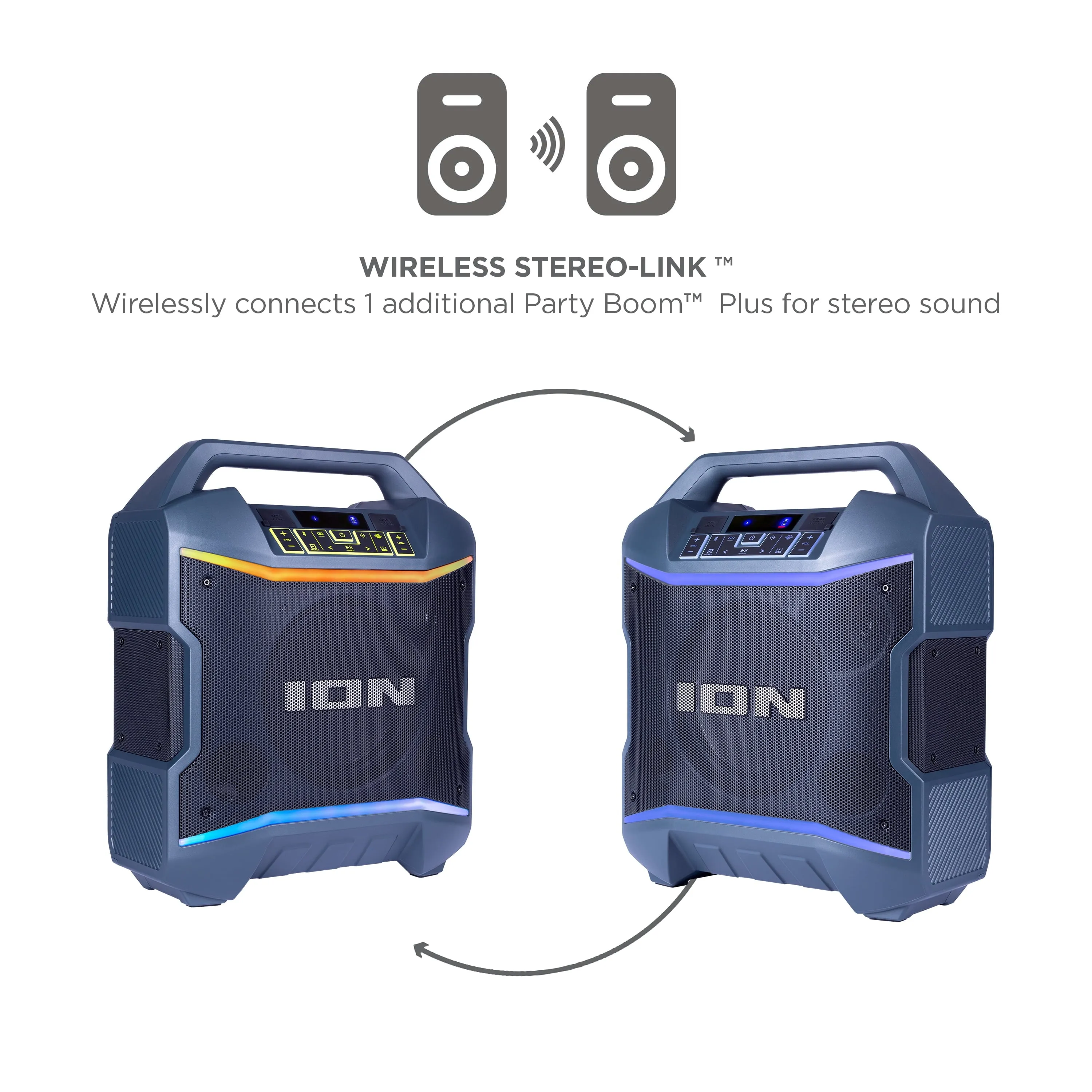 ION Audio Party Boom Plus | Portable Bluetooth-enabled speaker with lights and premium wide sound
