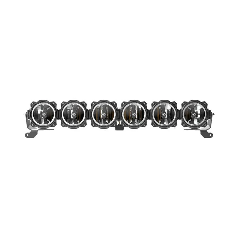 KC HiLiTES Gravity LED Pro6 Single Row LED Light Bar - Combo Beam - 120W - 39 in Long - White - Front Bumper Mount - Black - Ford Midsize SUV 2021-22