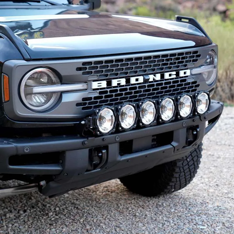 KC HiLiTES Gravity LED Pro6 Single Row LED Light Bar - Combo Beam - 120W - 39 in Long - White - Front Bumper Mount - Black - Ford Midsize SUV 2021-22
