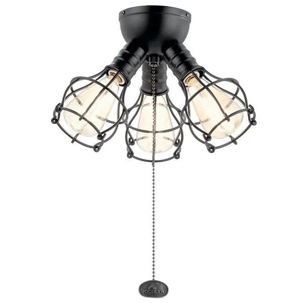 Kichler 380041SBK LED Industrial 3 Light Fixture Satin Black