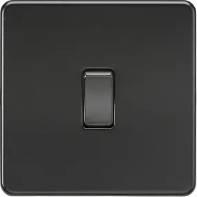 Knightsbridge Screwless 10A 1 Gang 2 Way Switch Matt Black