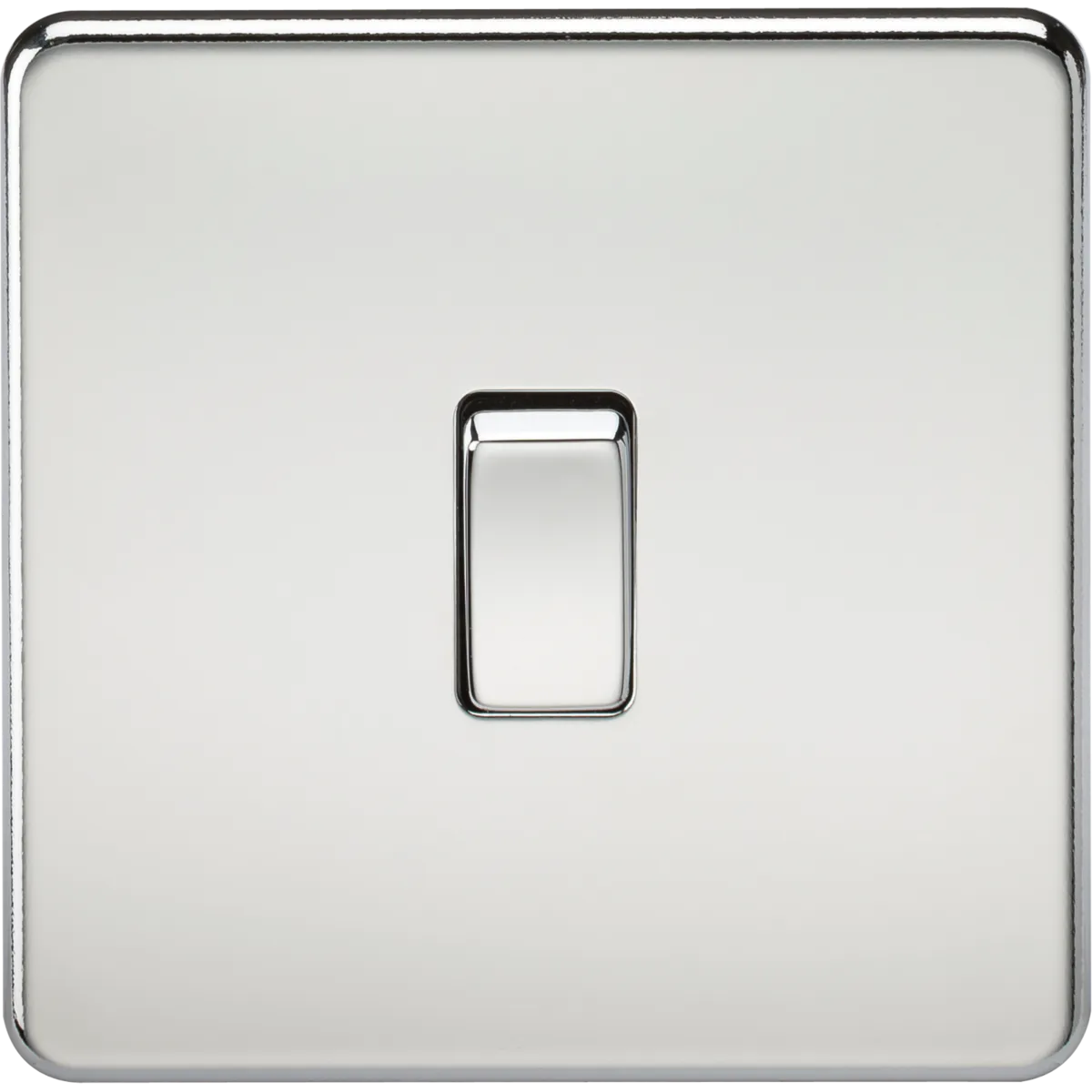 Knightsbridge Screwless 10A 1 Gang 2 Way Switch Polished Chrome