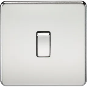 Knightsbridge Screwless 10A 1 Gang 2 Way Switch Polished Chrome