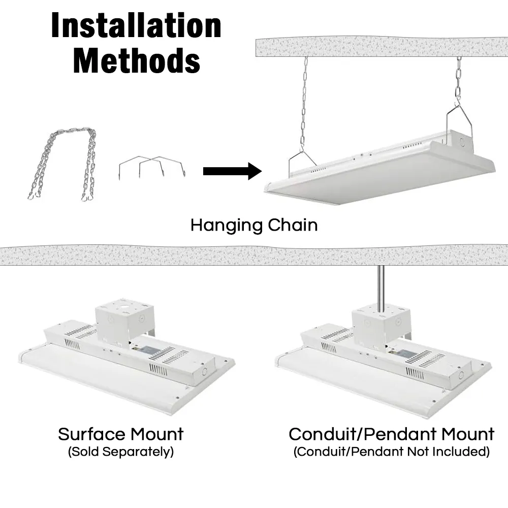 Konlite Linear LED High Bay Light - 300W - 4FT- 120-277V - 42000 Lumens - 5000K - 1000W Equal