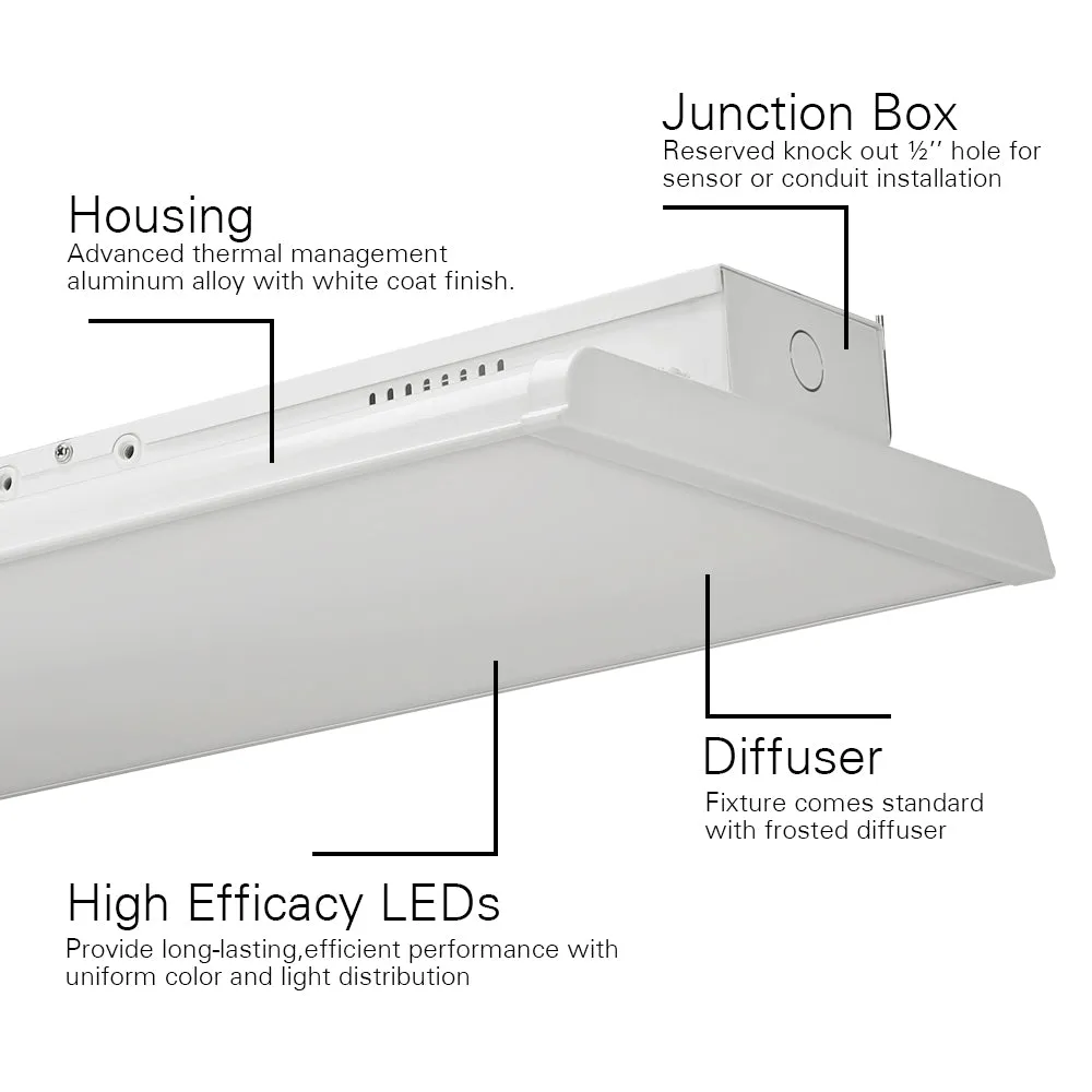 Konlite Linear LED High Bay Light - 300W - 4FT- 120-277V - 42000 Lumens - 5000K - 1000W Equal