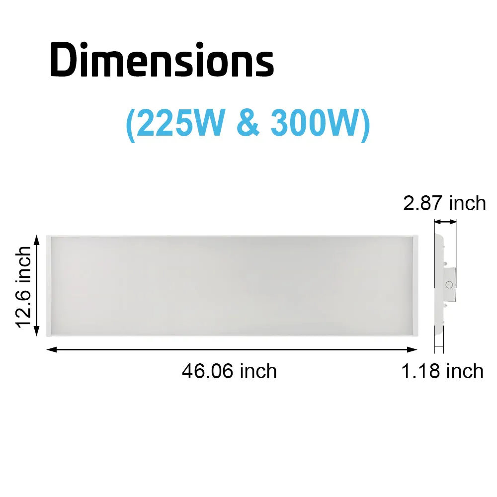 Konlite Linear LED High Bay Light - 300W - 4FT- 120-277V - 42000 Lumens - 5000K - 1000W Equal
