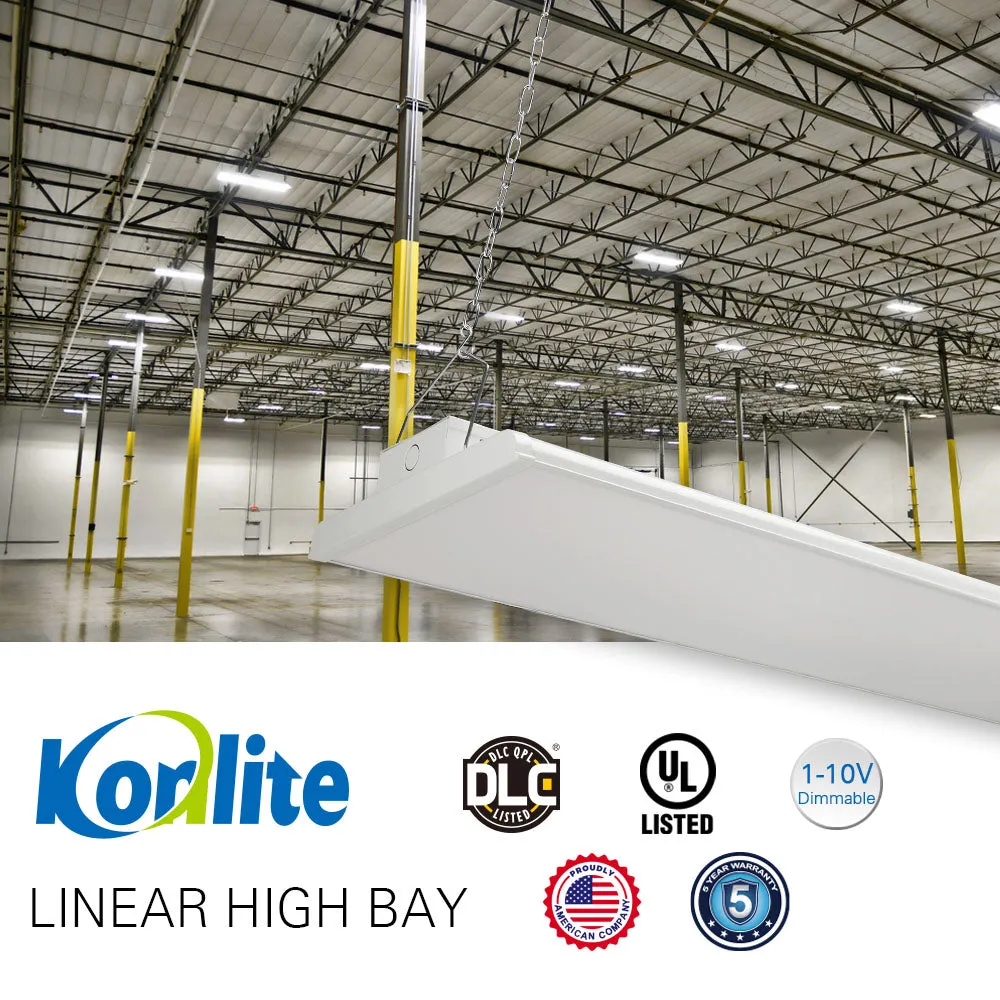 Konlite Linear LED High Bay Light - 300W - 4FT- 120-277V - 42000 Lumens - 5000K - 1000W Equal