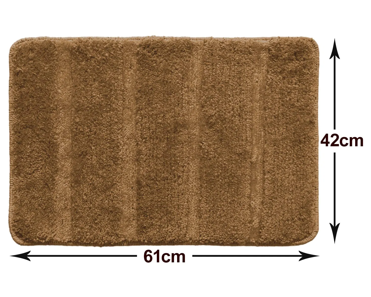 Kuber Industries Strips Design Cotton Door Mat for Porch/Kitchen/Bathroom/Laundry Room, 24"x16" (Light Brown)