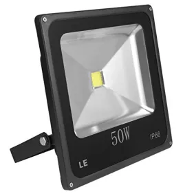 LE 50W Super Bright Outdoor LED Flood Lights, 150W HPS Bulb Equivalent, Waterproof, 3750lm, Daylight White, 6000K, Security Lights, Floodlight