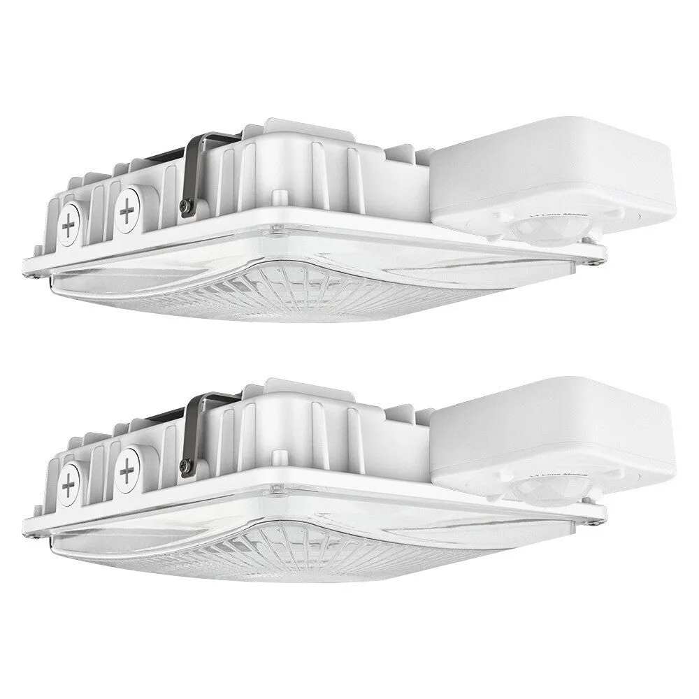 LED Canopy Light - White - 63W/45W/30W Selectable - 5000K/4000K - 9,360 LM - Dimmable - 120-277V - 150W Equal