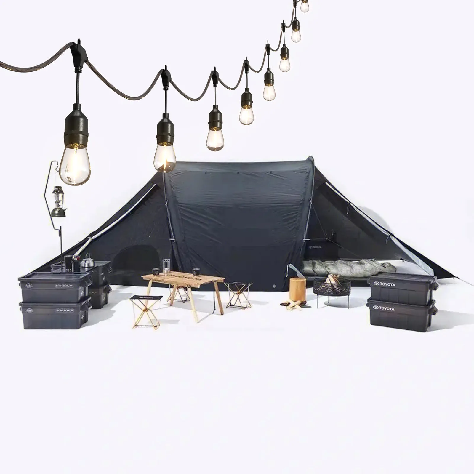 LED Festoon Lights Outdoor -  15.0 meter Commercial Grade IP65 Weatherproof Lights with 24 Shatterproof LED Bulbs for Xmas