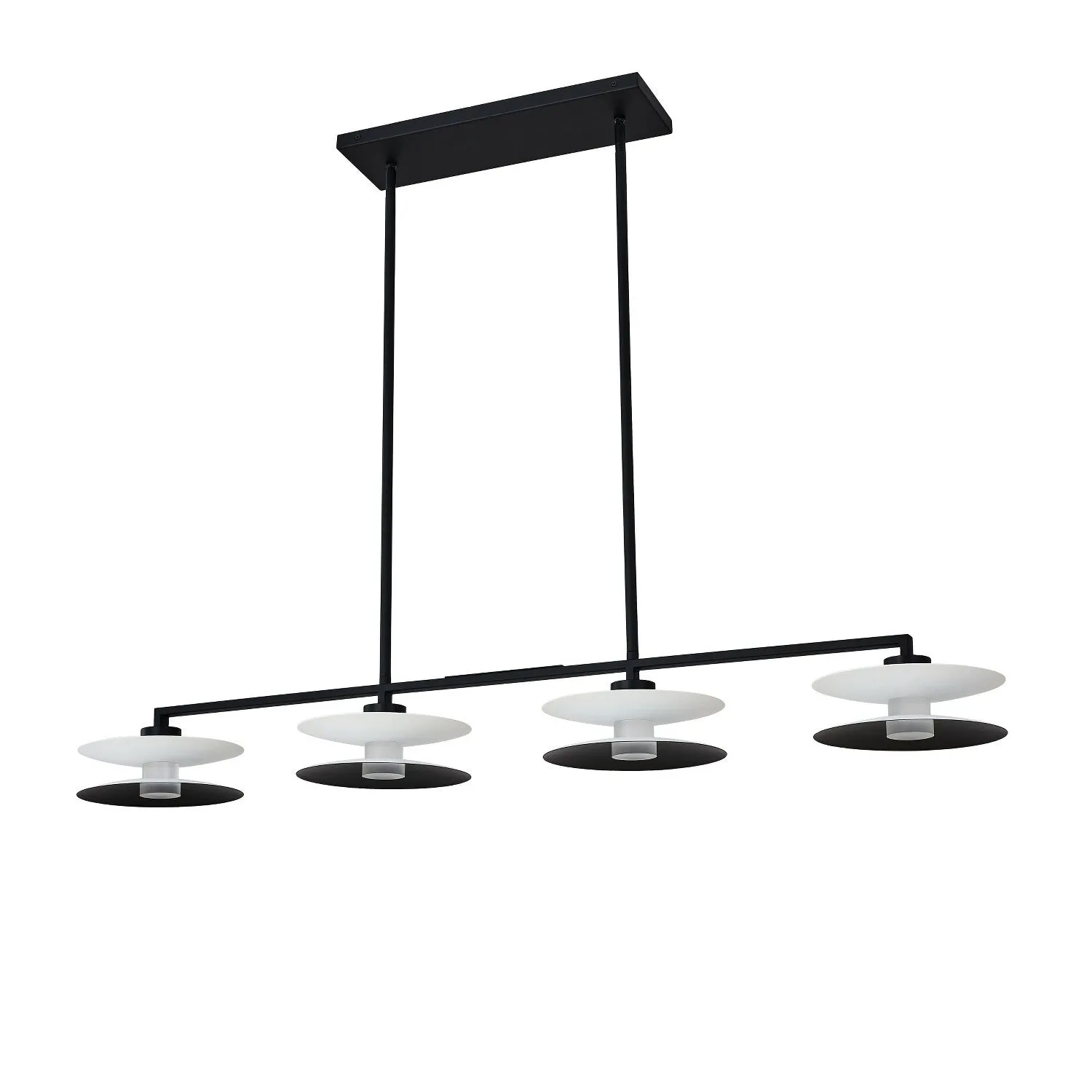 LED Island Pendant from the Fresno Collection in White and Matte Black Finish by Kalco