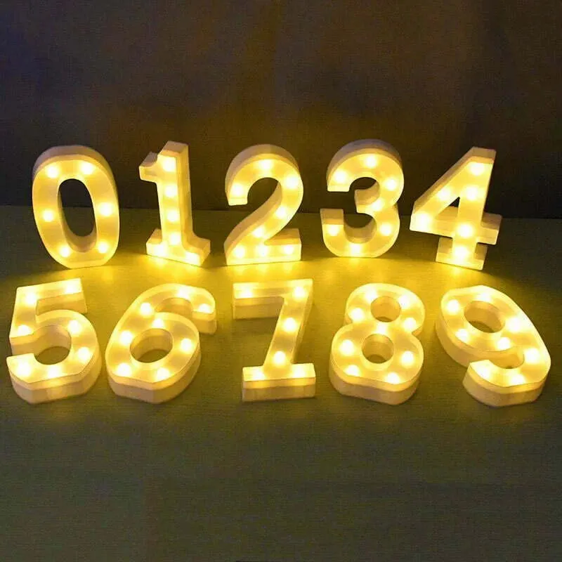LED Light Up Number 5 White 22cm