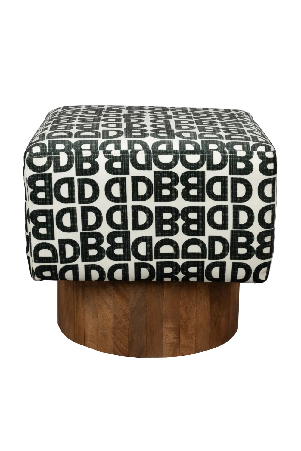 Letter Print Square Stool | Dutchbone Monogram
