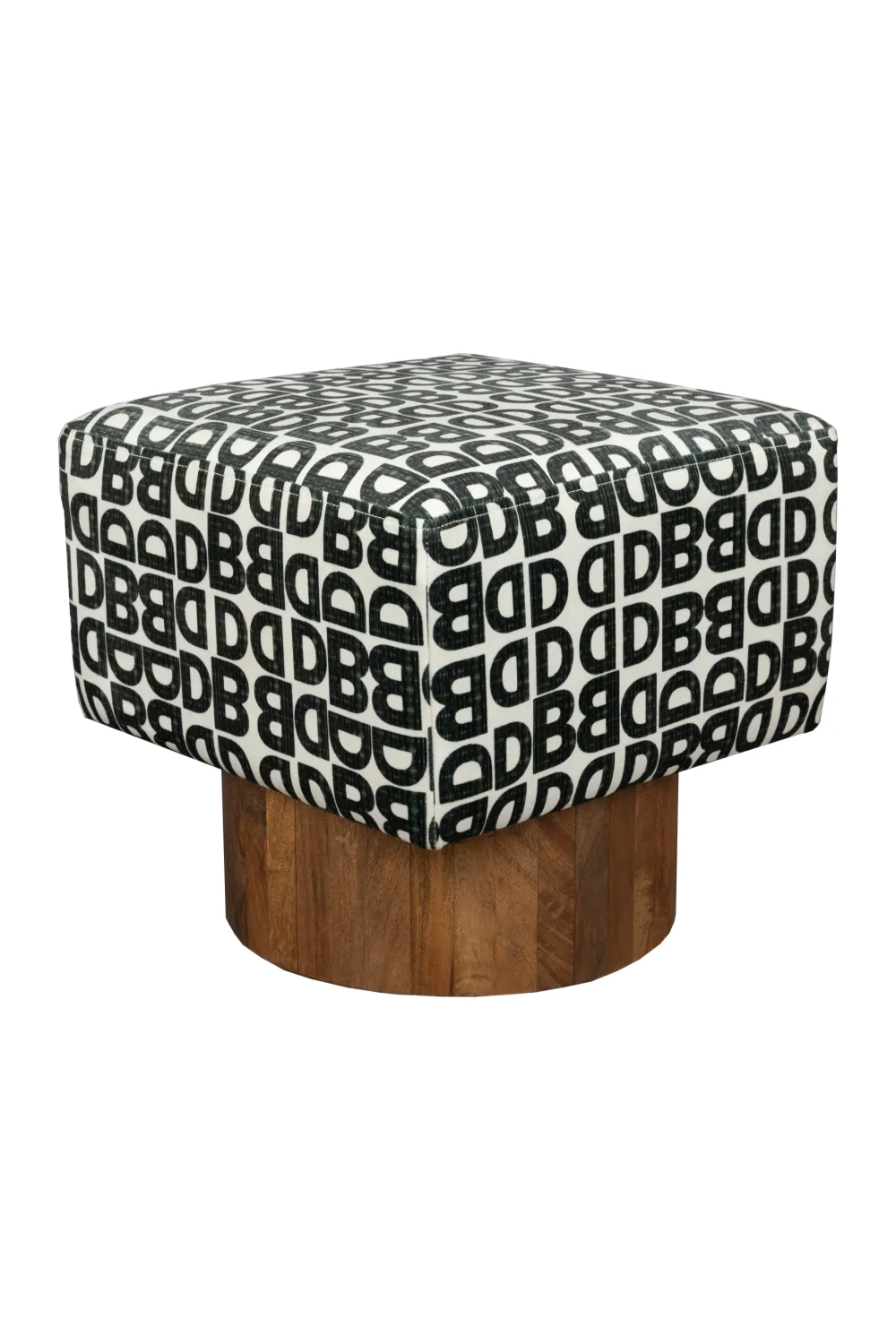 Letter Print Square Stool | Dutchbone Monogram