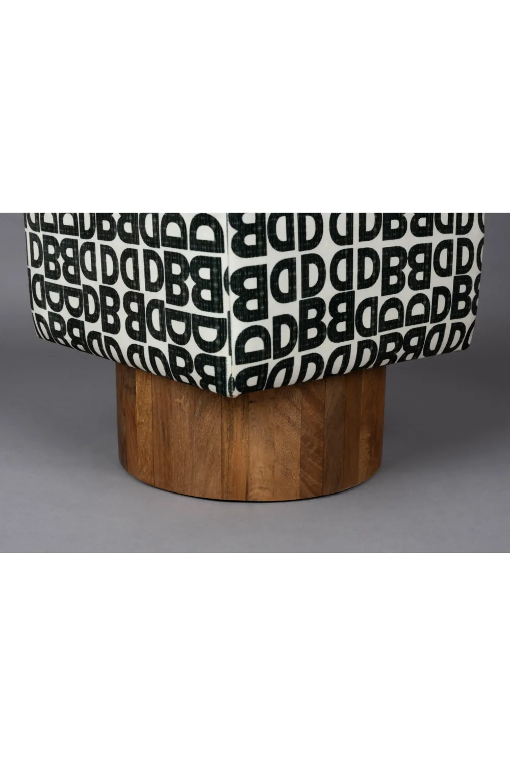Letter Print Square Stool | Dutchbone Monogram