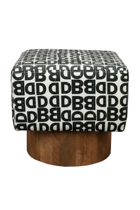 Letter Print Square Stool | Dutchbone Monogram