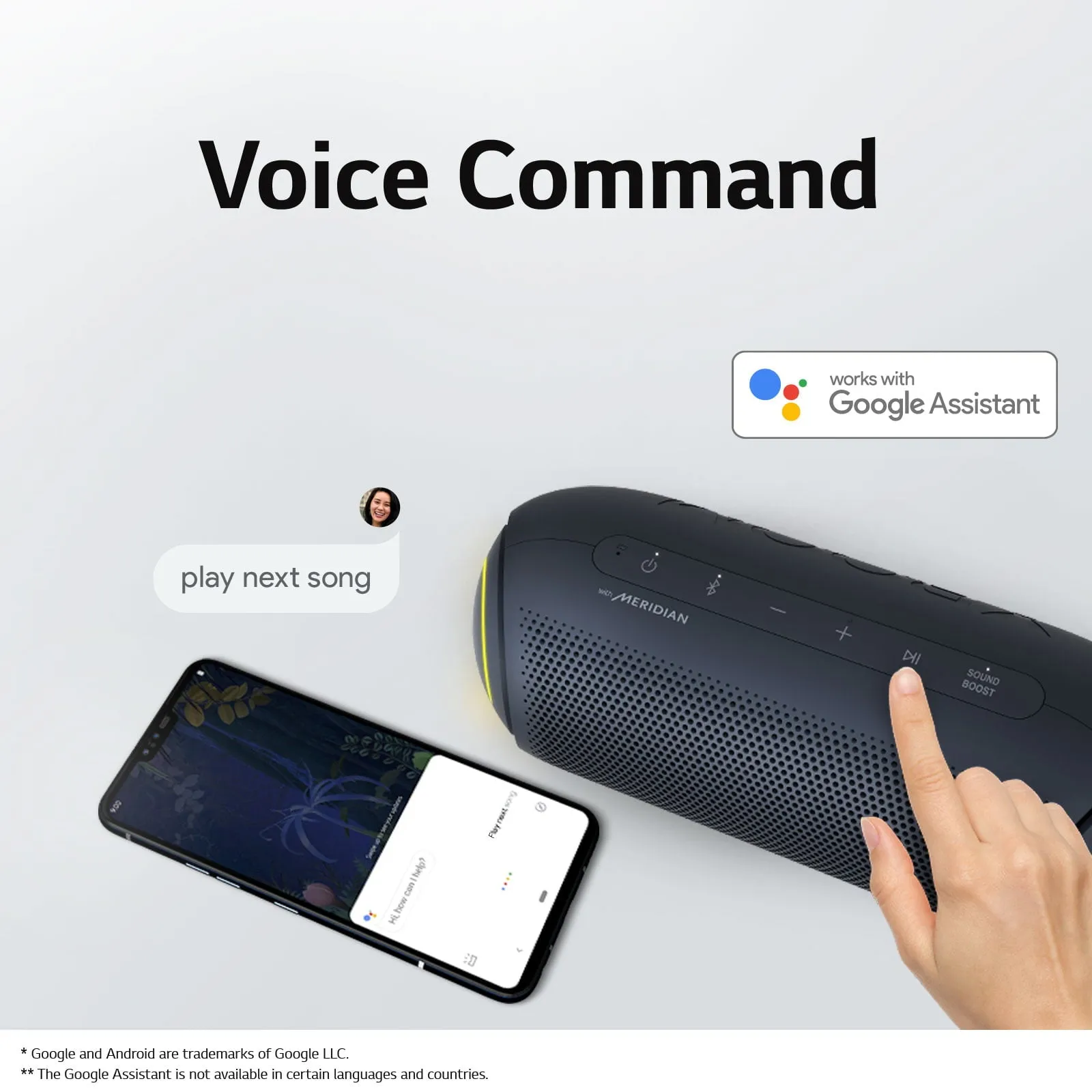 LG Portable Bluetooth Speaker with LED Lighting, Black, PL5