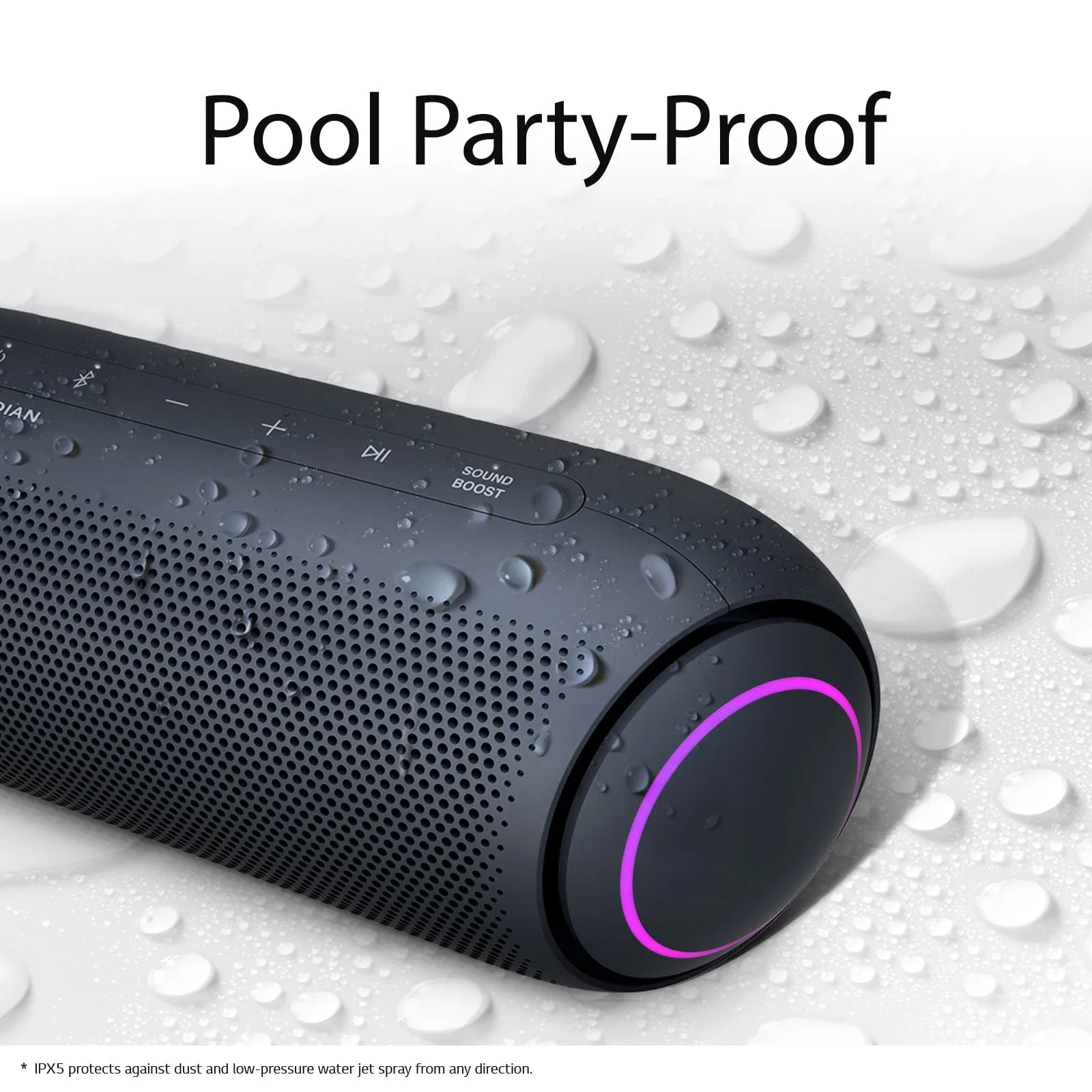 LG Portable Bluetooth Speaker with LED Lighting, Black, PL5