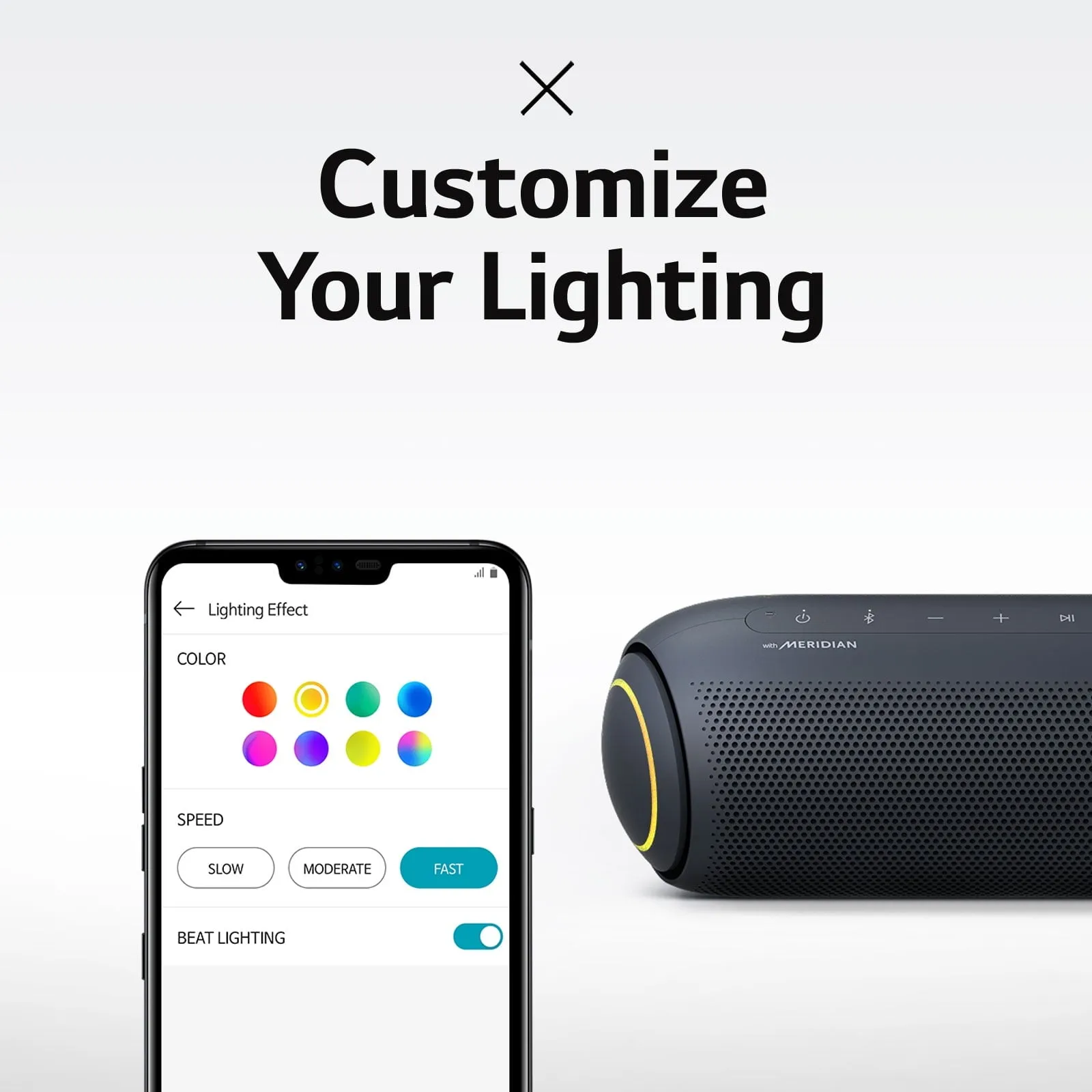 LG Portable Bluetooth Speaker with LED Lighting, Black, PL5