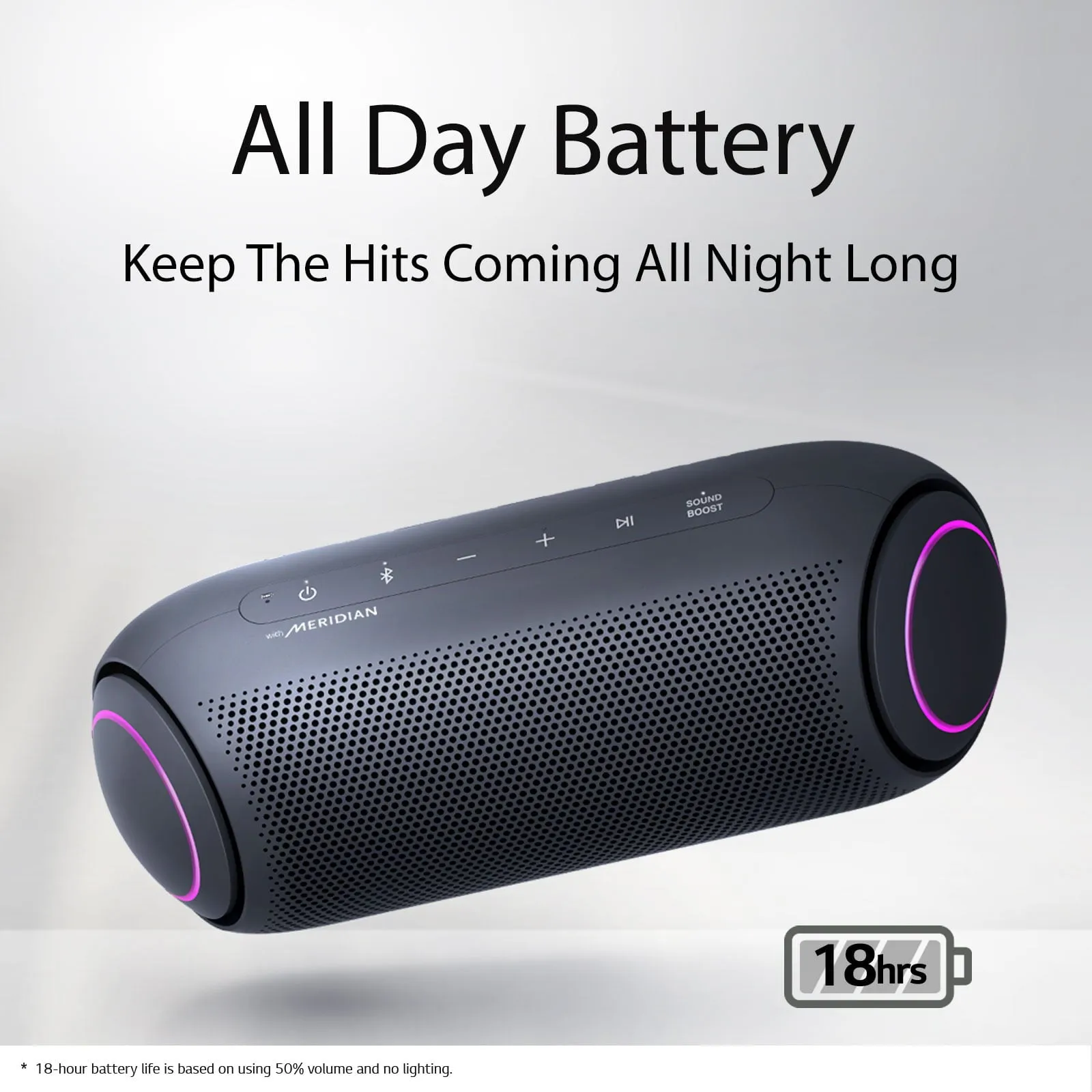 LG Portable Bluetooth Speaker with LED Lighting, Black, PL5