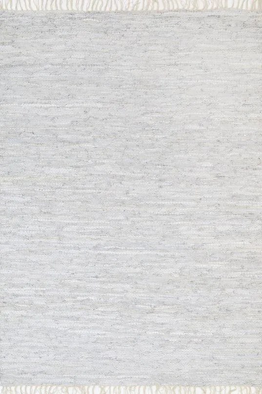 Metro White Modern Leather Rug 230x320cm