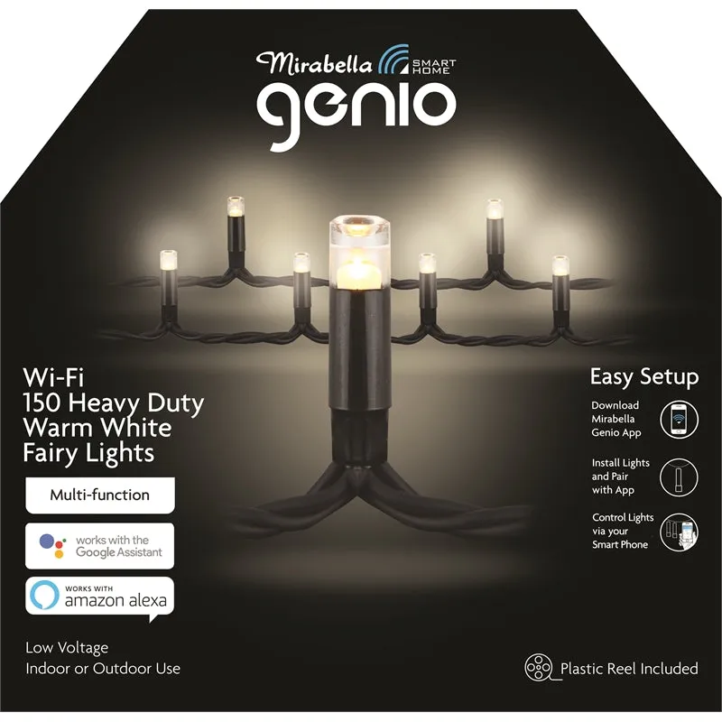 Mirabella Genio Wi-Fi  Low Voltage 150 Heavy Duty Warm White LED Fairy Lights
