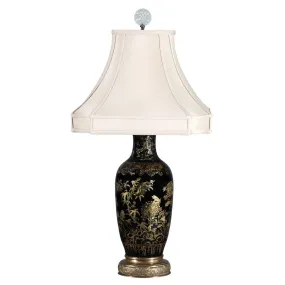Mirror Black Vase with Gold Decoration