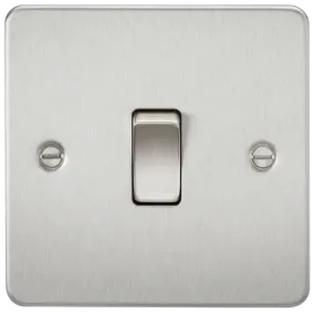 ML Flat Plate 10A 1 Gang 2 Way Light Switch - Brushed Chrome