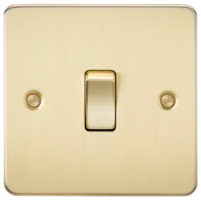ML Flat Plate 10A 1 Gang 2 Way Switch - Brushed Brass
