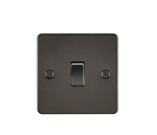 ML Flat Plate 10A 1 Gang 2 Way Switch - Gunmetal