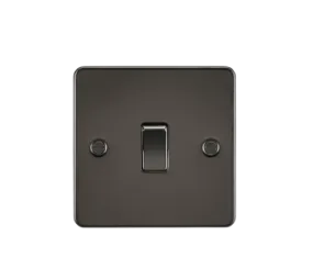 ML Flat Plate 10A 1 Gang 2 Way Switch - Gunmetal