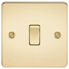 ML Flat Plate 10A 1 Gang 2 Way Switch - Polished Brass