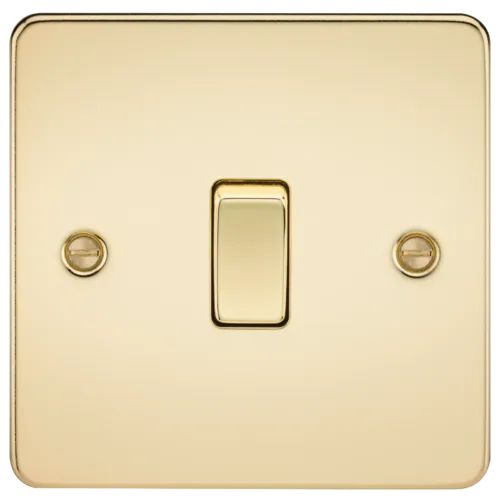 ML Flat Plate 10A 1 Gang 2 Way Switch - Polished Brass
