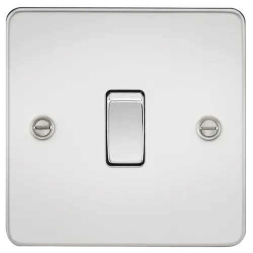 ML Flat Plate 10AX 1 Gang 2 Way Switch - Polished Chrome