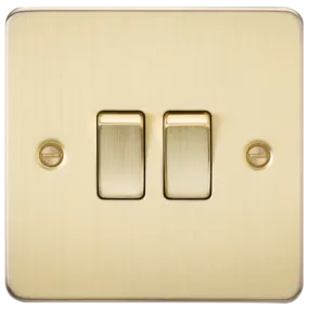 ML Flat Plate 10AX 2 Gang  2-way switch - Brushed Brass