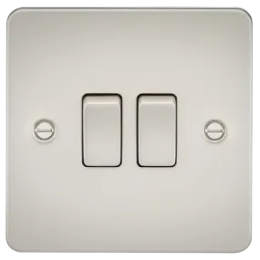 ML Flat Plate 10AX 2 Gang  2-way switch - Pearl