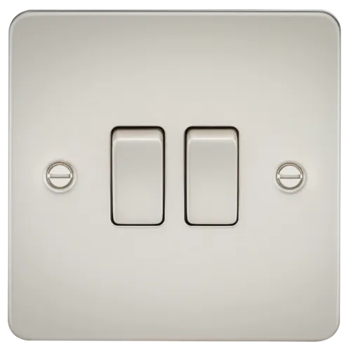 ML Flat Plate 10AX 2 Gang  2-way switch - Pearl