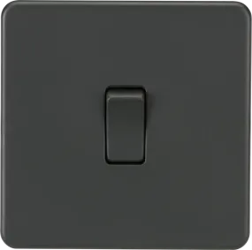 ML Knightsbridge Screwless 10AX 1 Gang 2-Way Light Switch - Anthracite