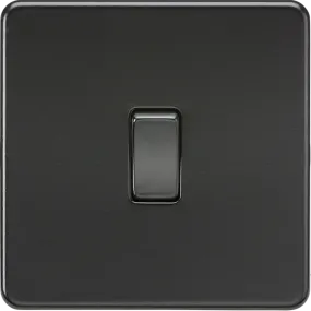 ML Knightsbridge Screwless 10AX 1 Gang 2-Way Light Switch - Matt Black