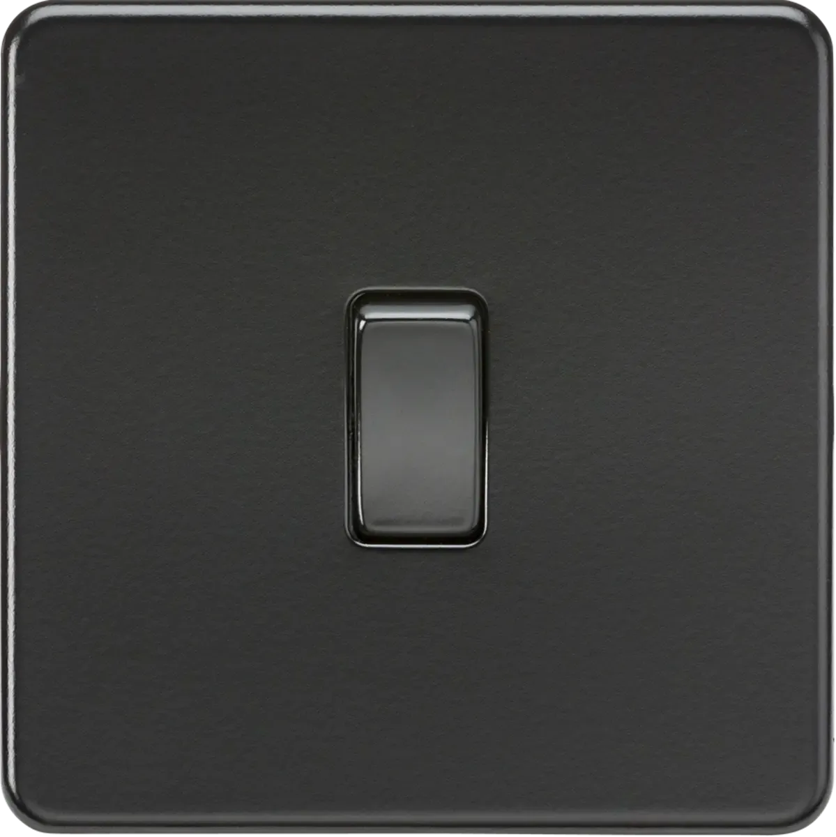 ML Knightsbridge Screwless 10AX 1 Gang 2-Way Light Switch - Matt Black
